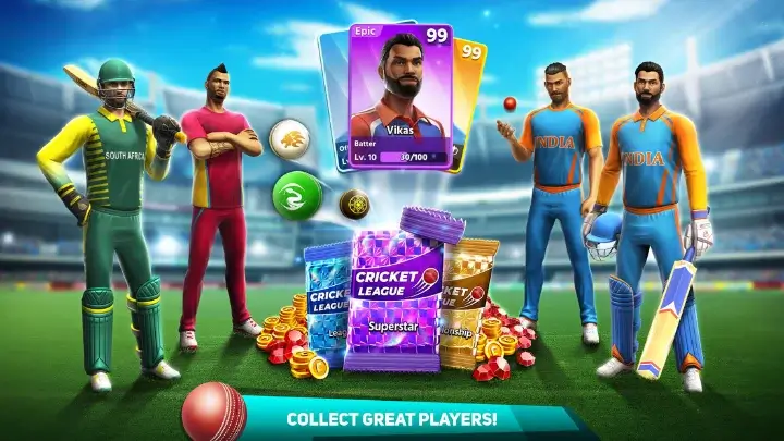 Cricket League Collect Great Players